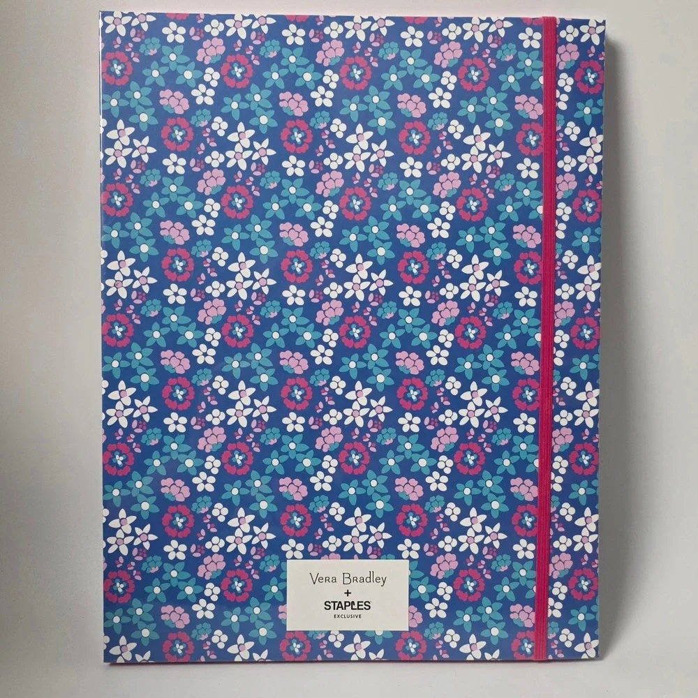 NEW Vera Bradley Staples Bloom Berry File Folio 9 Pocket Accordion Organizer